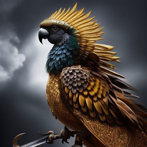 Detailed Pencil Sketch of Pirate with Treasure