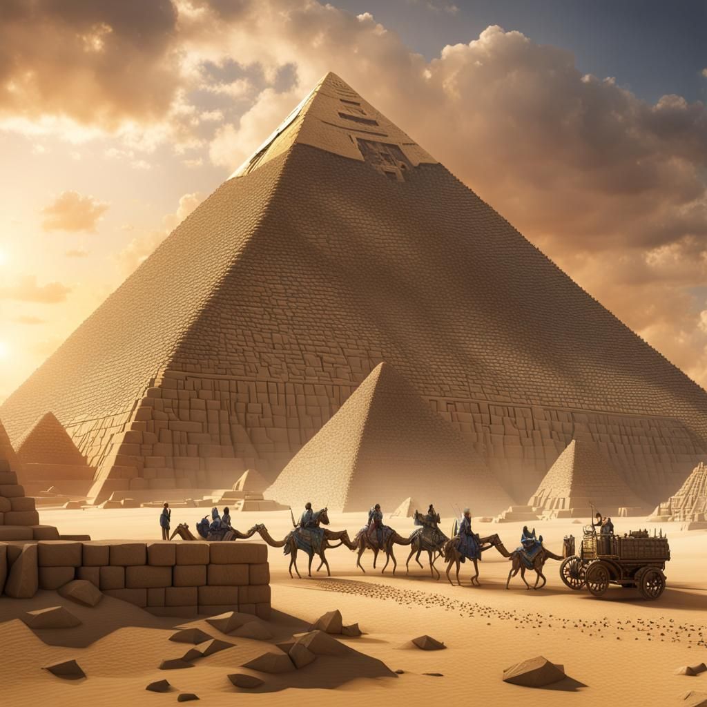 Egyptian Pyramids: Detailed Matte Painting