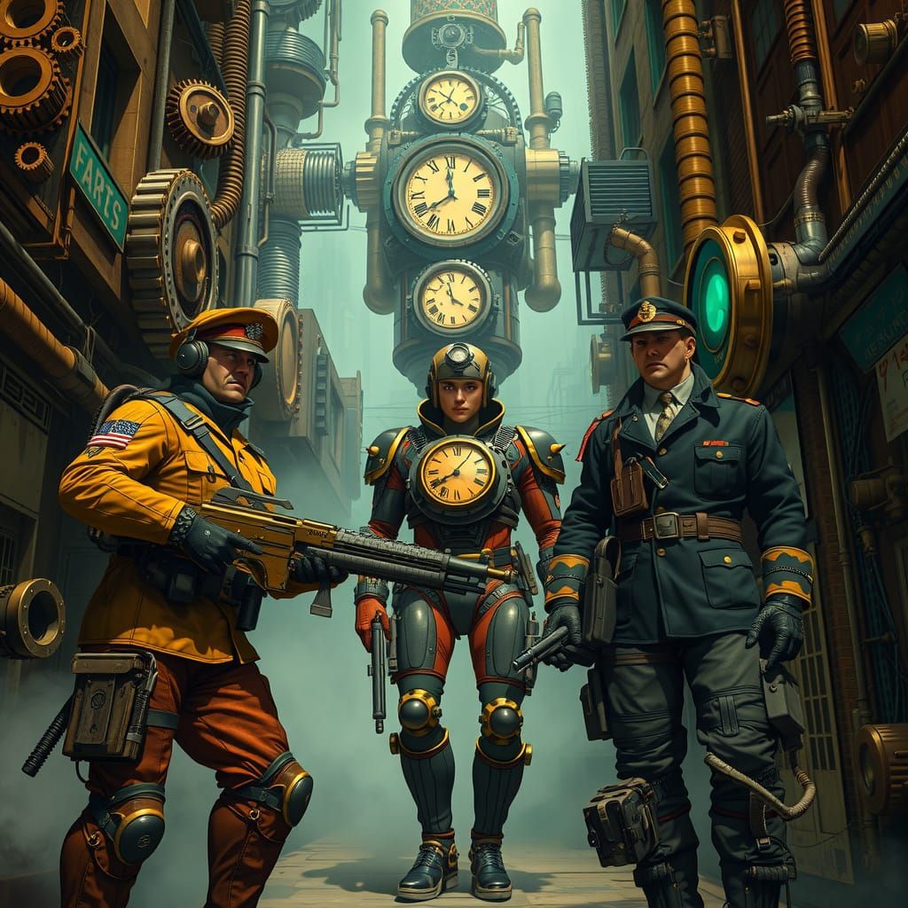 Steampunk Heroes Unite Against Clockwork Automatons