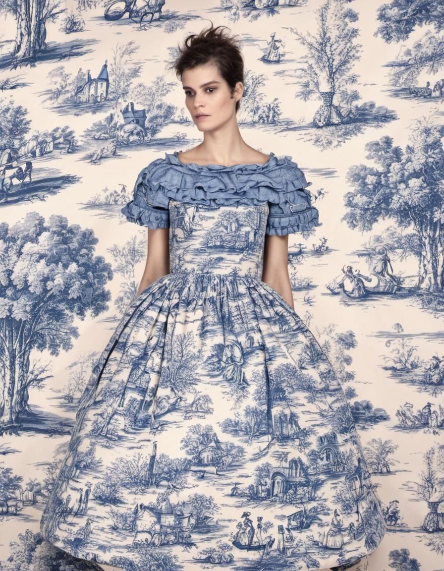 Dress. Toile de Jouy