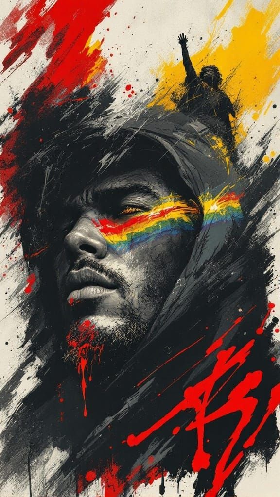 Man Walking Towards Distant City at Sunset