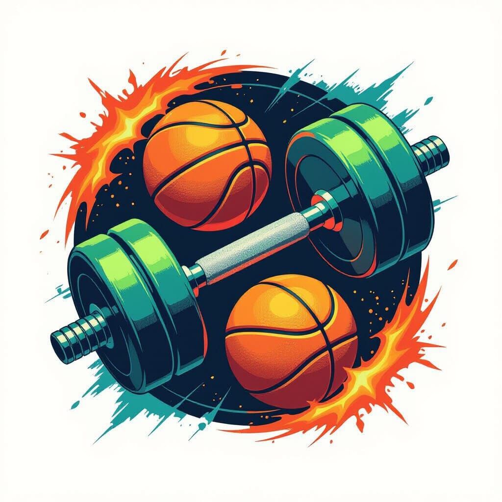 Dynamic 3D Sports Logo in Neon Colors