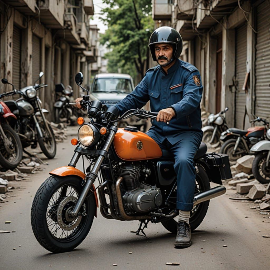 Man Choosing Motorcycle in Spacious Garage