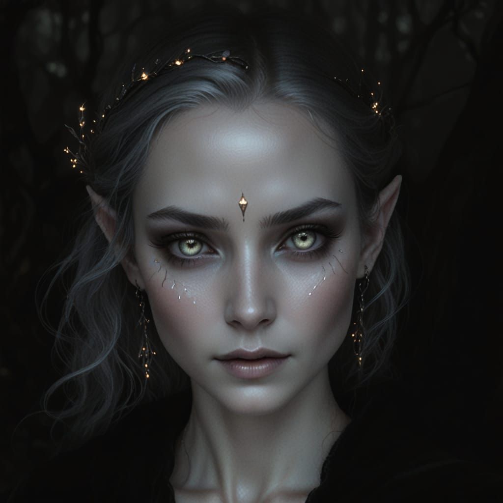 Ethereal Elf Maiden in Enchanted Forest Glade