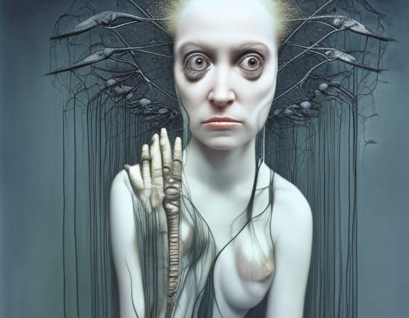 Marina Abramovic Encased in Amber: Hyperrealist Portrait