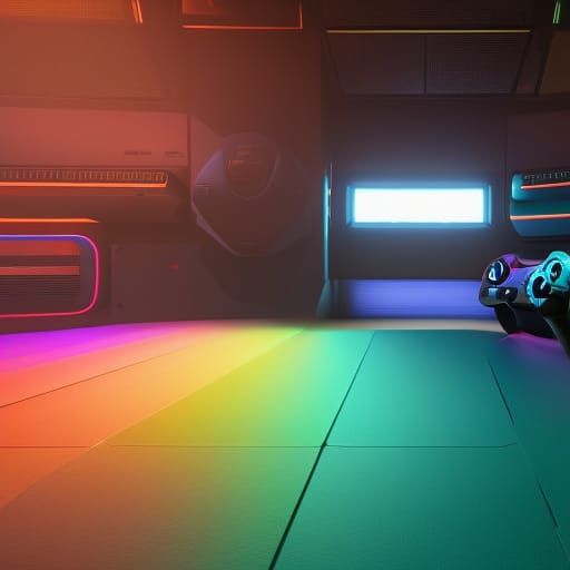 Cute Gamer Man in Cyberpunk Style, 4K HDR