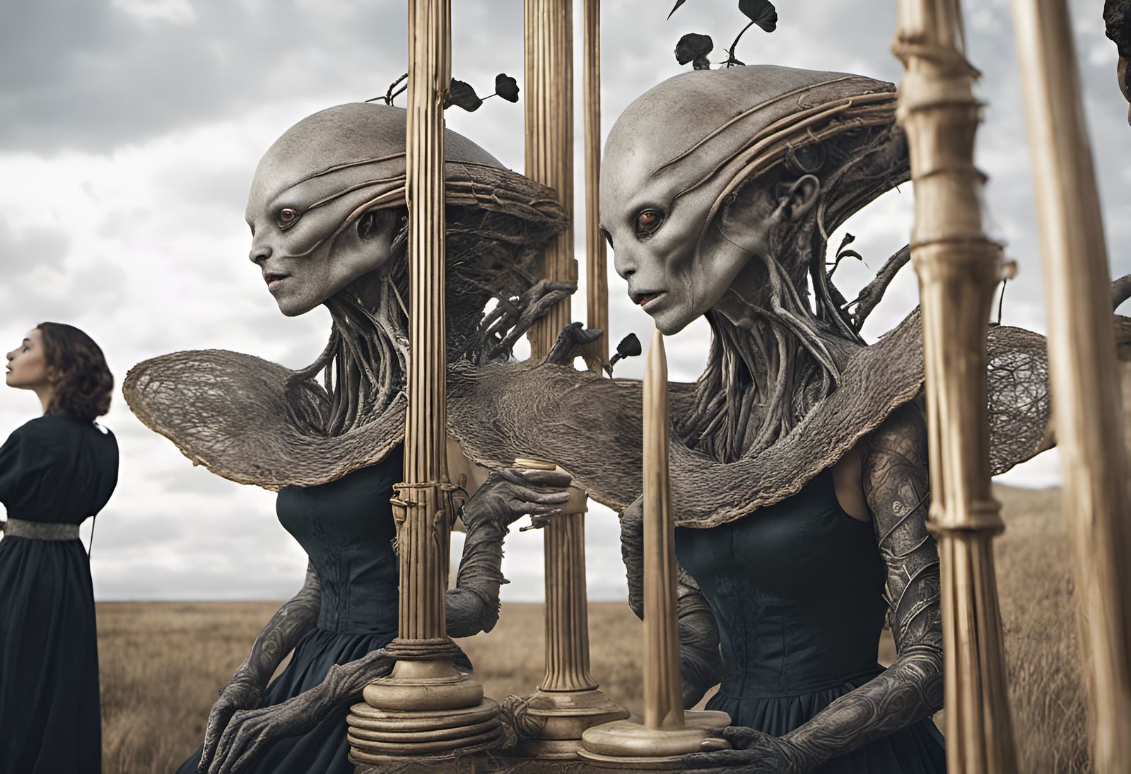 Dreamlike Alien Feast in Hyperrealistic Digital Art