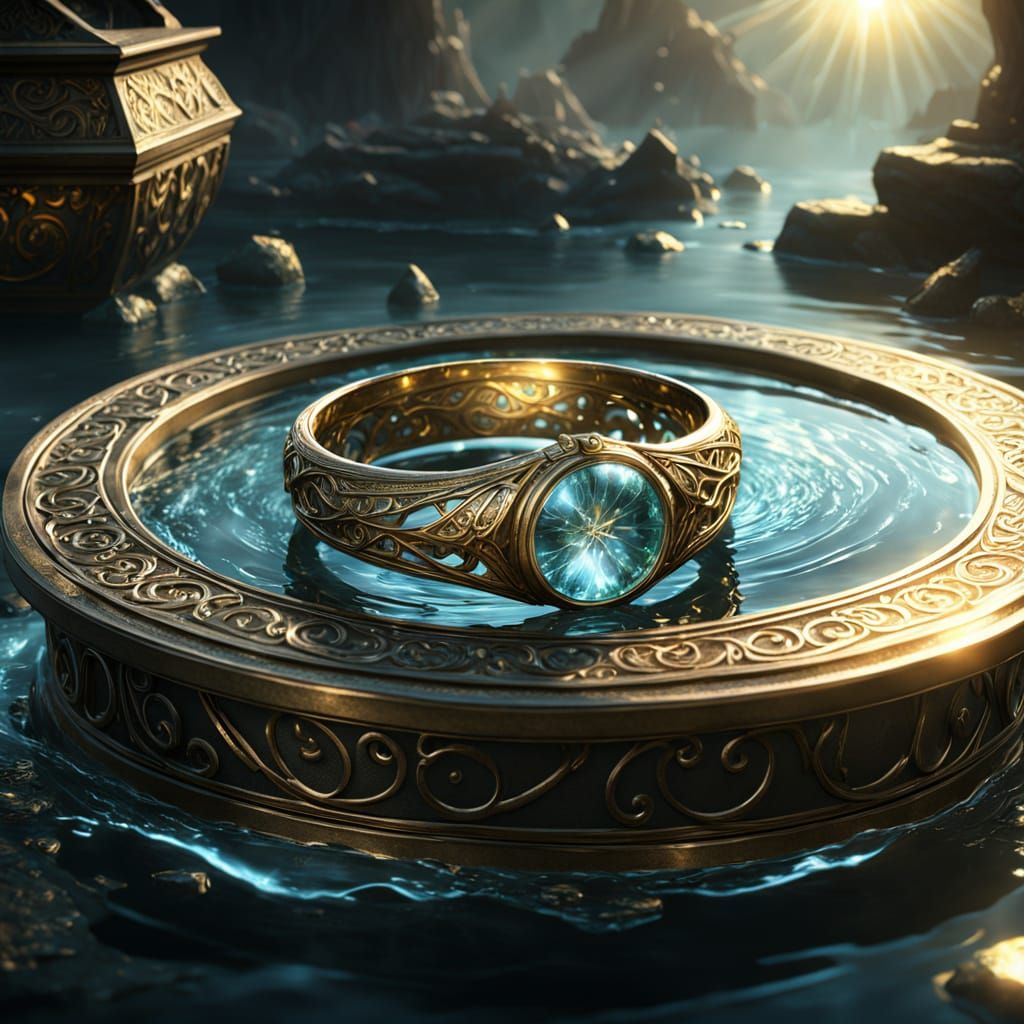 Luminescent Elven Ring in High Fantasy Style