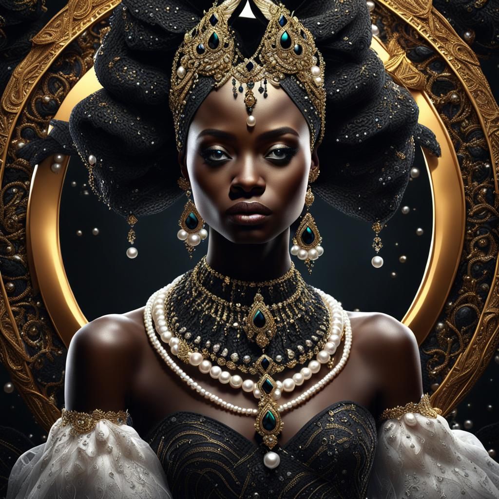 Radiant African Queen's Coronation in Matte Painting Style
