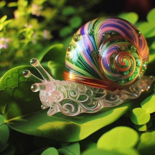 Glass Snail in Shimmering Transparency