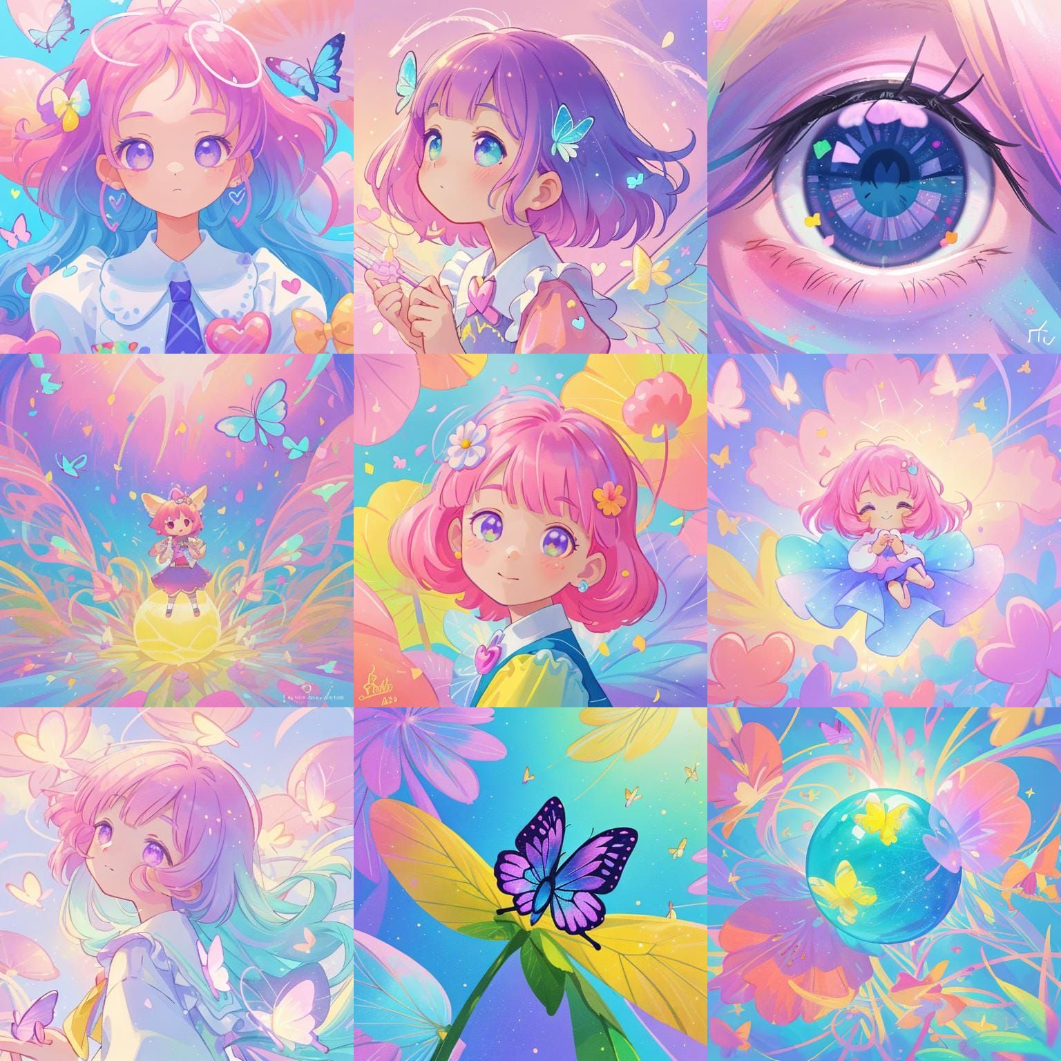 Name with Hearts, Butterflies, and Flowers in Candy Art