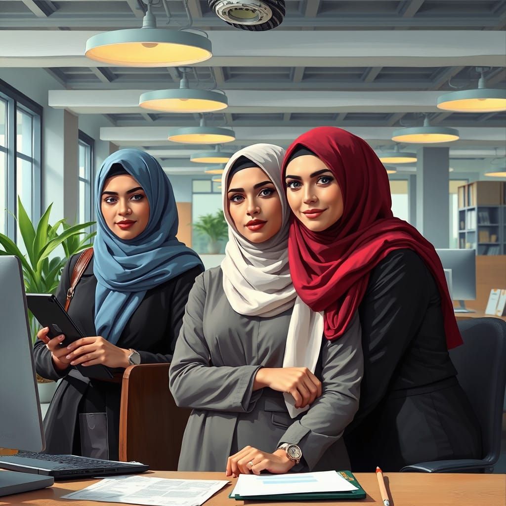 Hijabi Women Thrive in Modern Office