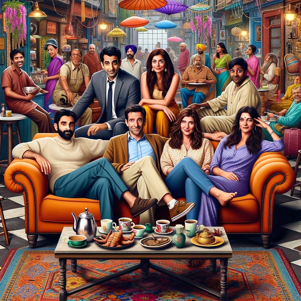 Indian Friends Sitcom Reimagining in Vibrant Cafe