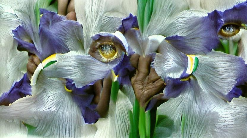 Beautiful Iris Flower in Digital Art