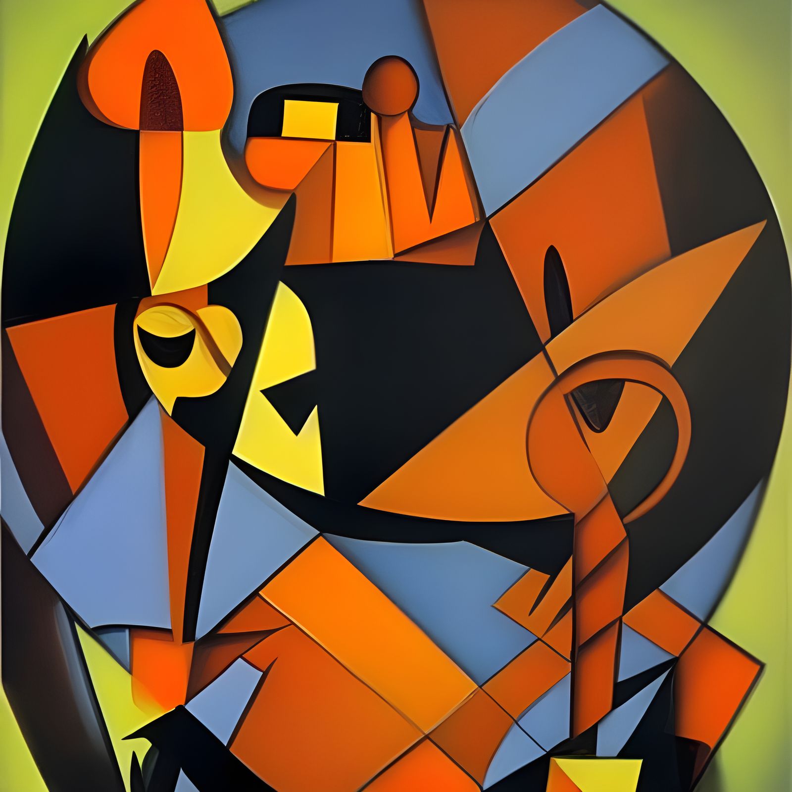 Halloween Decoration in Abstract Cubism Style