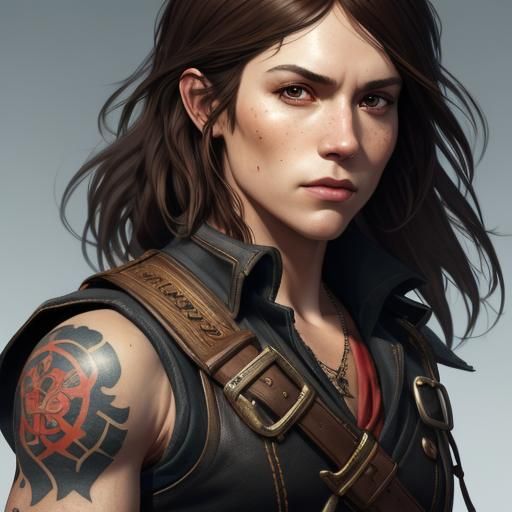 Handsome Pirate Captain Portrait in Hyperdetailed Style