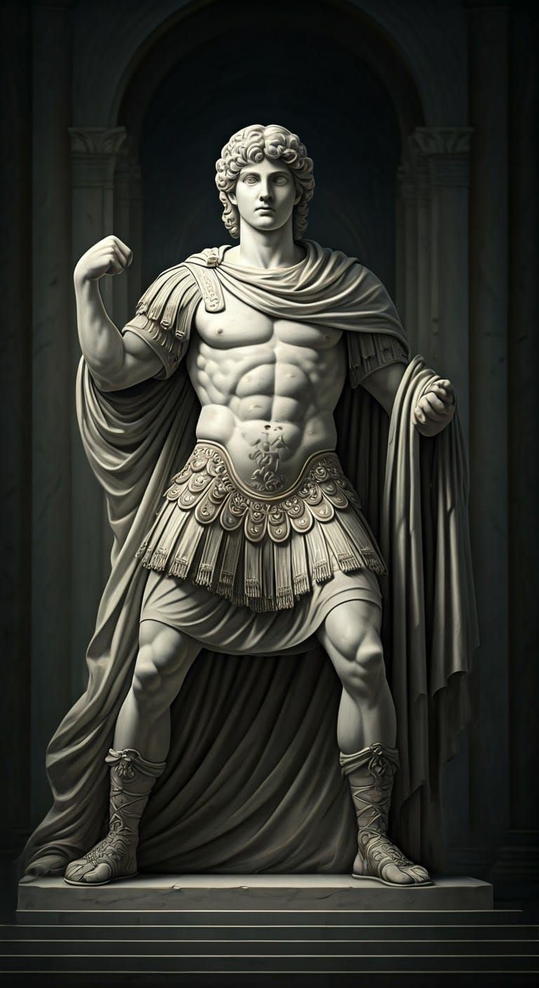 Ancient Roman Warrior in Grand Temple Setting