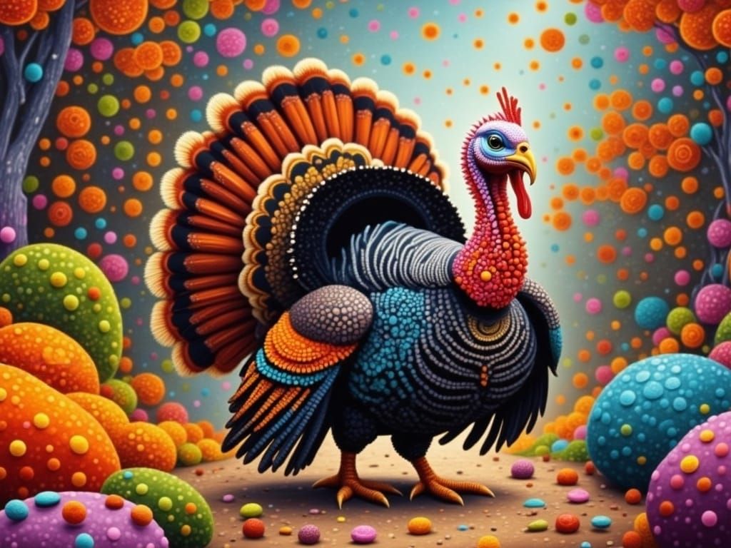 Cartoon Turkey on the Run in HDR