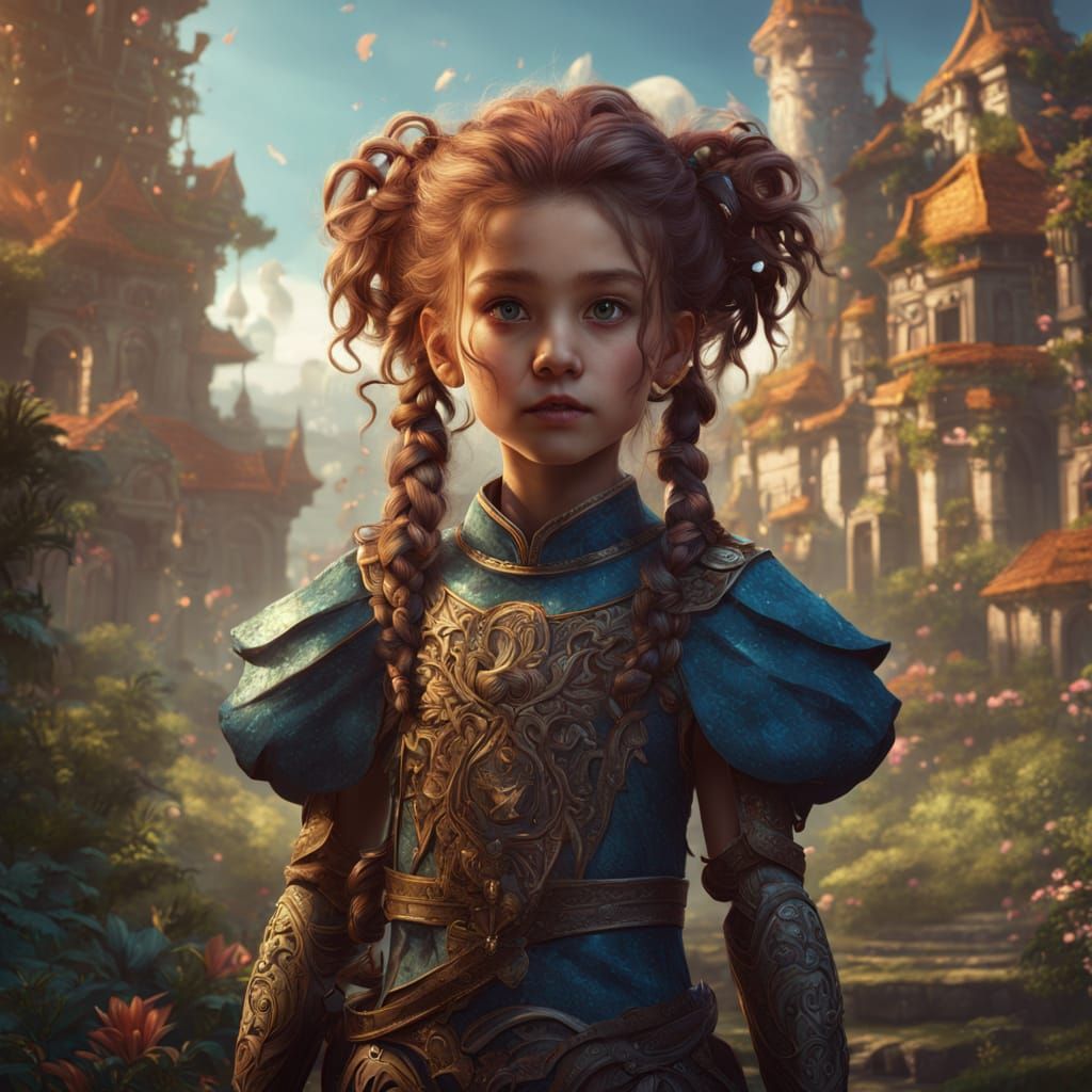 Fantasy Concept Art of Girl with Unique Hairstyles