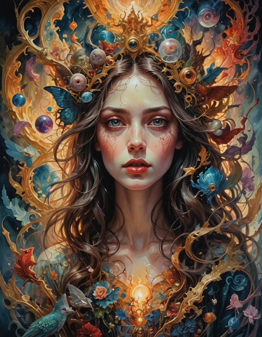 Romantic Fairytale Novel Cover in Arthur Rackham Style