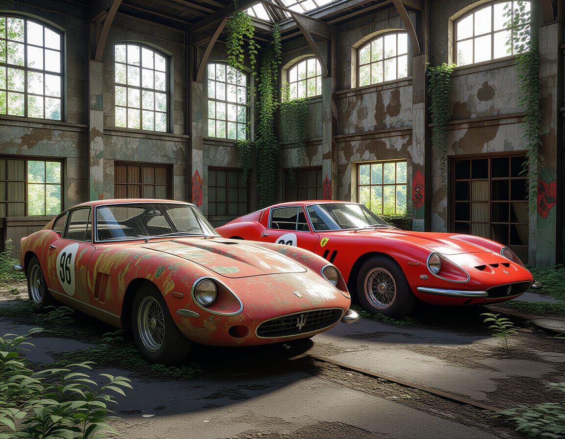 Abandoned 1960s Italian Sports Cars in Decaying Factory