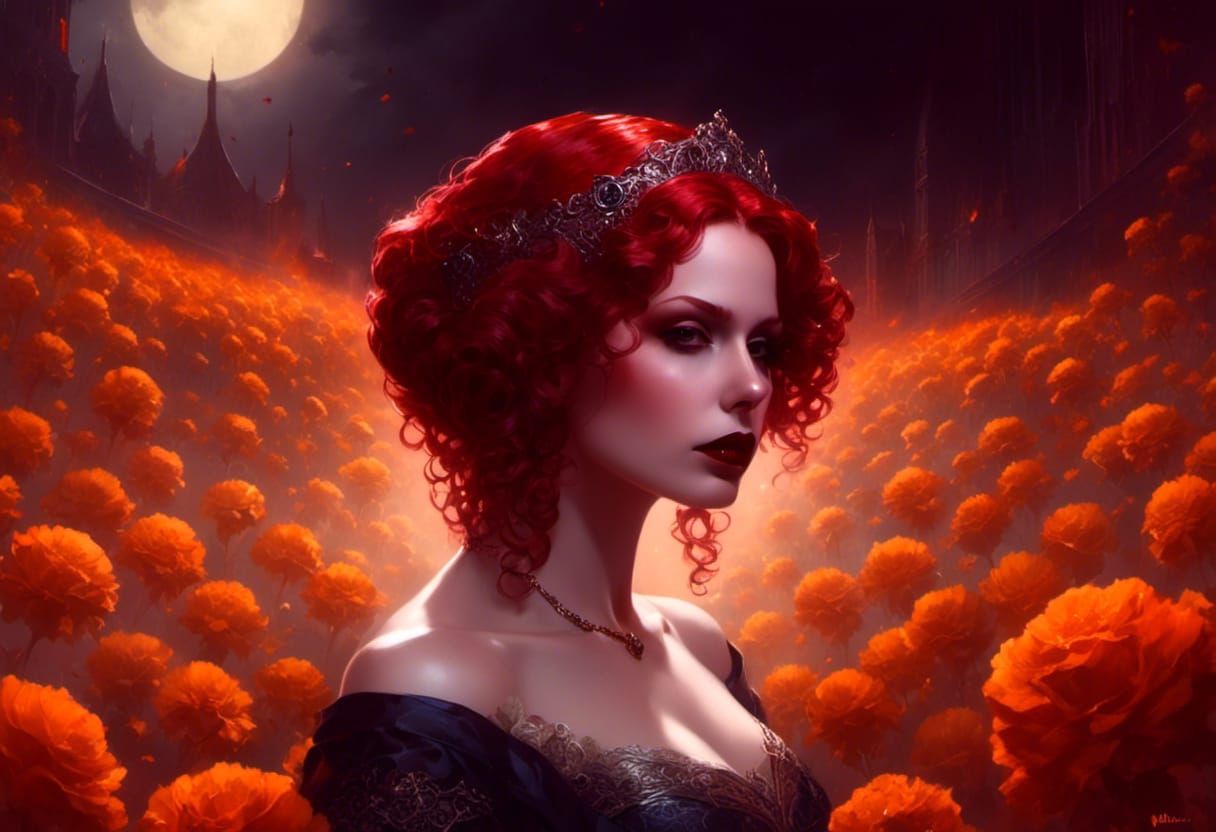 Victorian Vampire Mina Harker Portrait in Hyperrealism