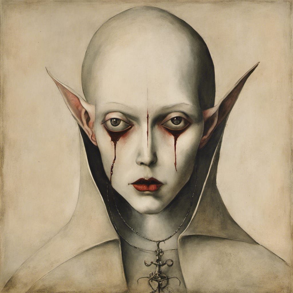 Gothic Vampire Portrait in Style of Bosch