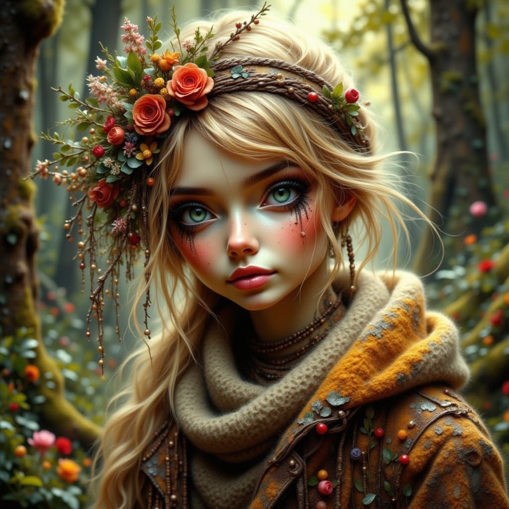 Tinker Bell in Detailed Autumn Foliage