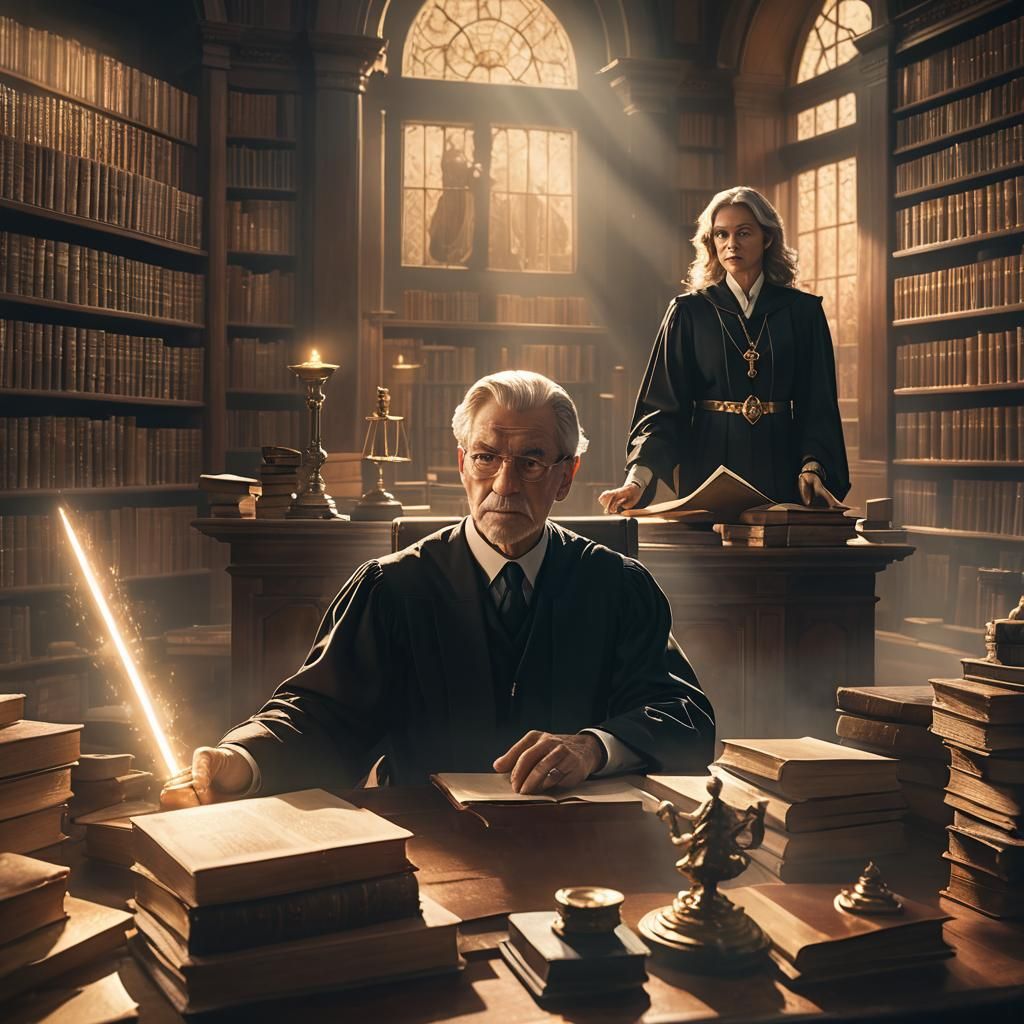 Judge with Ethereal Justice Image in Fantasy Art