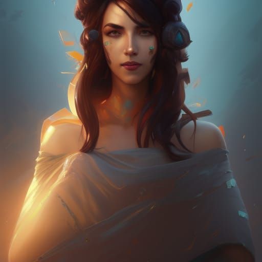 Goddess Neith Portrait in Hyperdetailed Digital Art