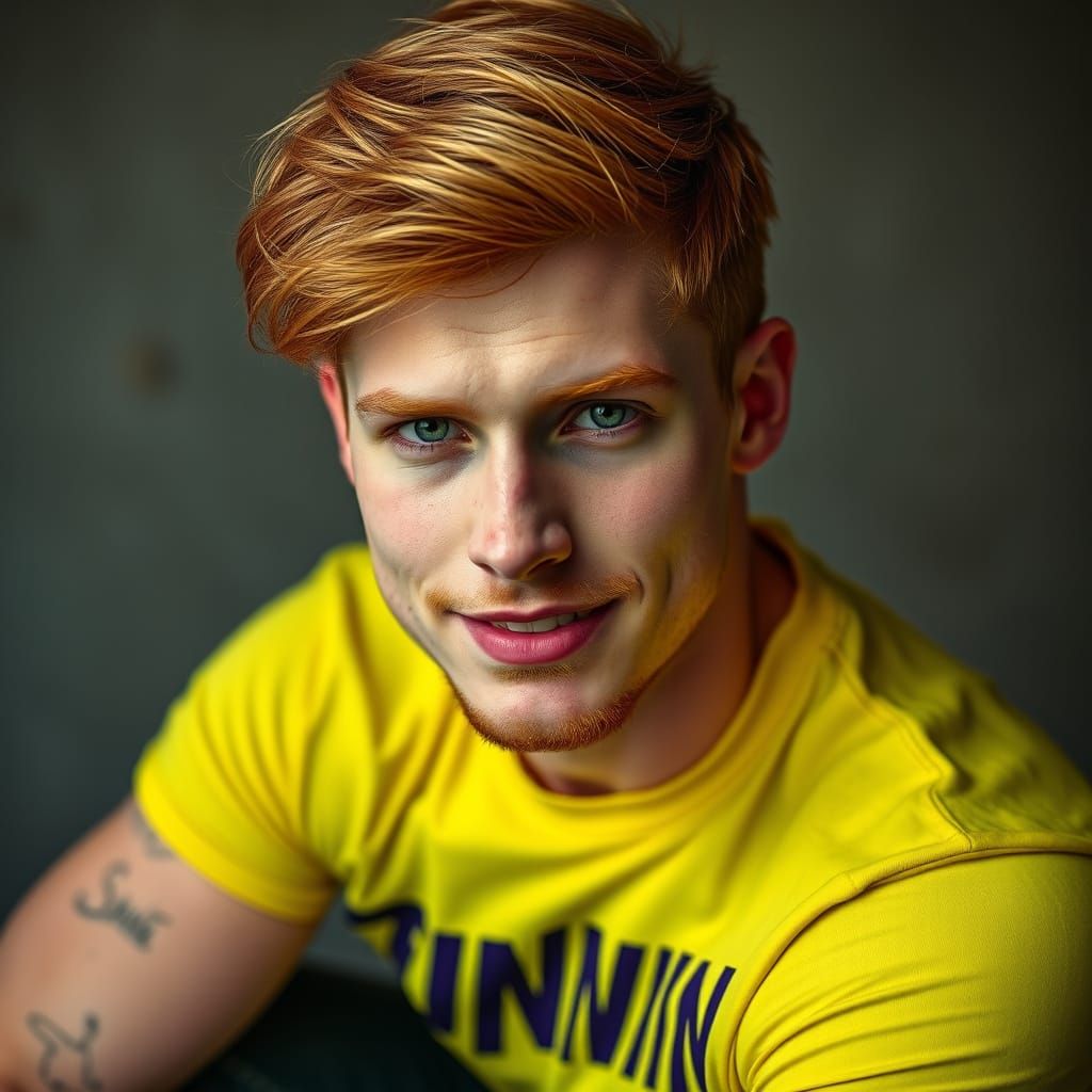 Hyperrealistic Portrait of a Handsome Ginger Man