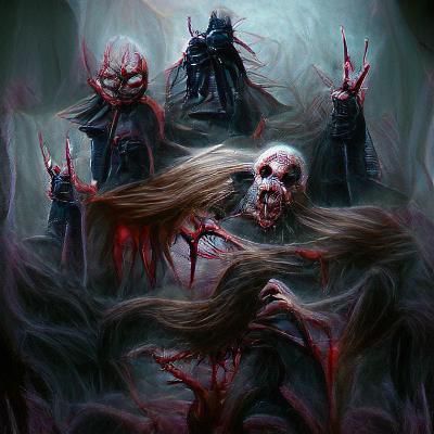 Sinister Death Metal Band in Dark Fantasy Style
