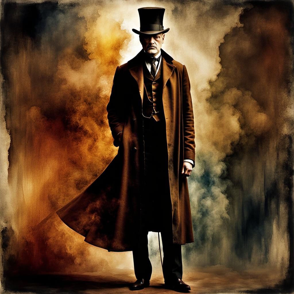 Majestic Magician Portrait in Dreamy Watercolor Style