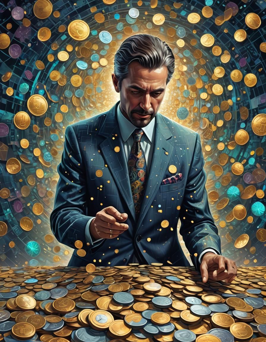 Abstract Fractal Art: Man Stealing Money