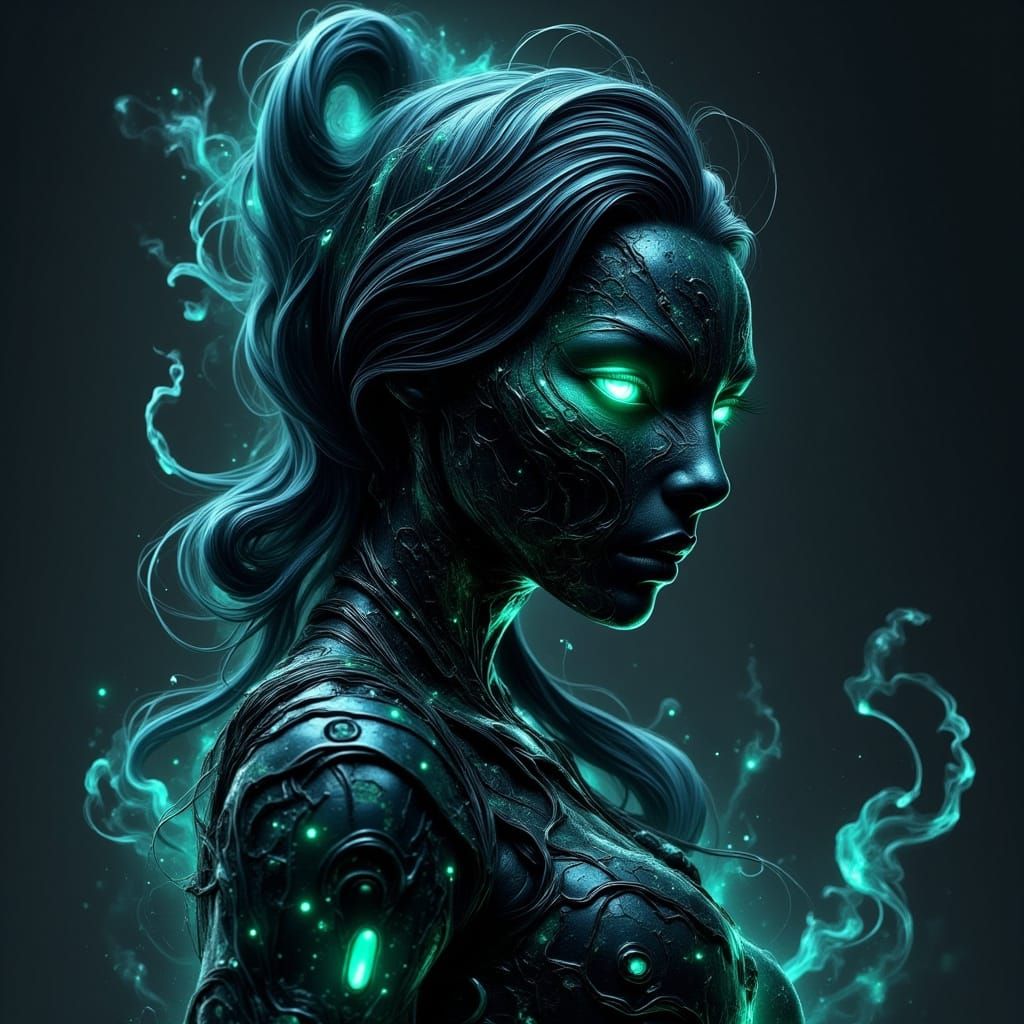 Cyberpunk Panther-Woman with Holographic Claws and Stealth A...