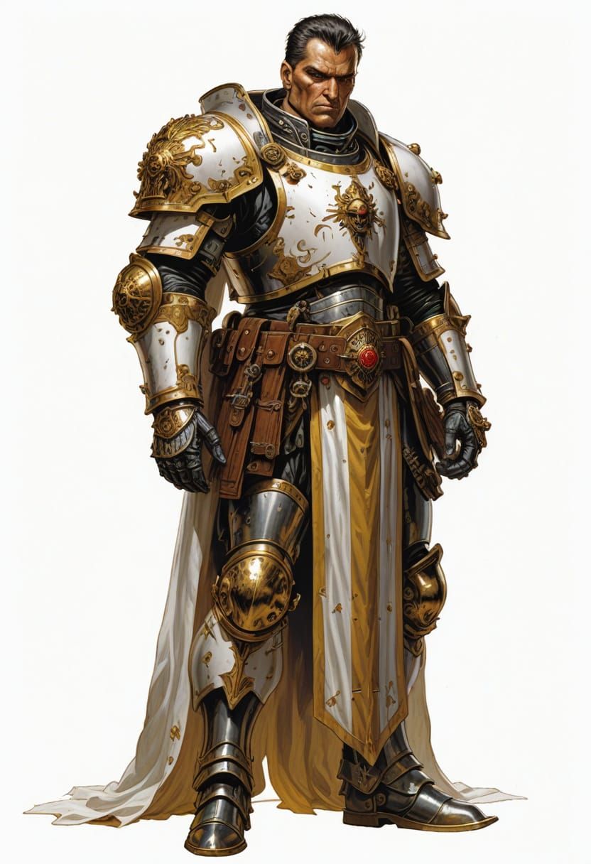 Intimidating Inquisitor in Renaissance Armor Illustration