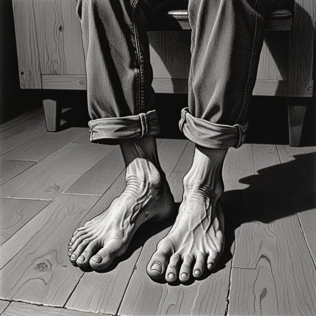 Human Feet in the Style of Robert Crumb