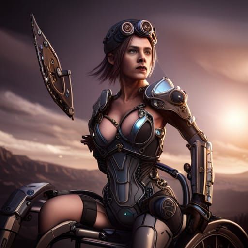 Gothic Steampunk Wheelchair Warrior in High Definition