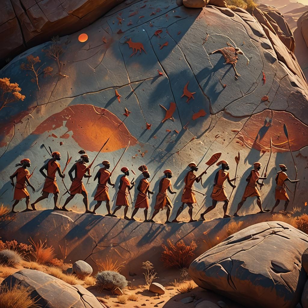 Vibrant Prehistoric Rock Art of African Life