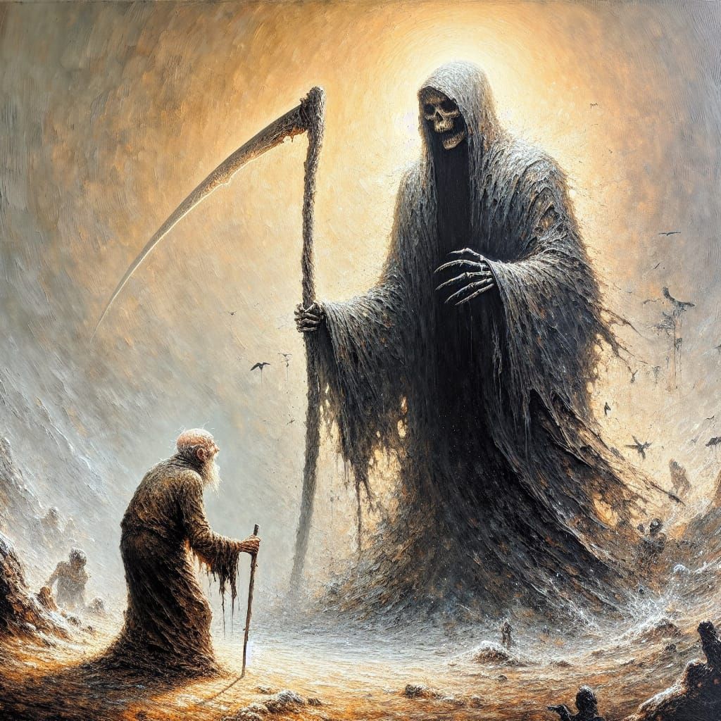 Grim Reaper Meeting in Borderland Fantasycore Style