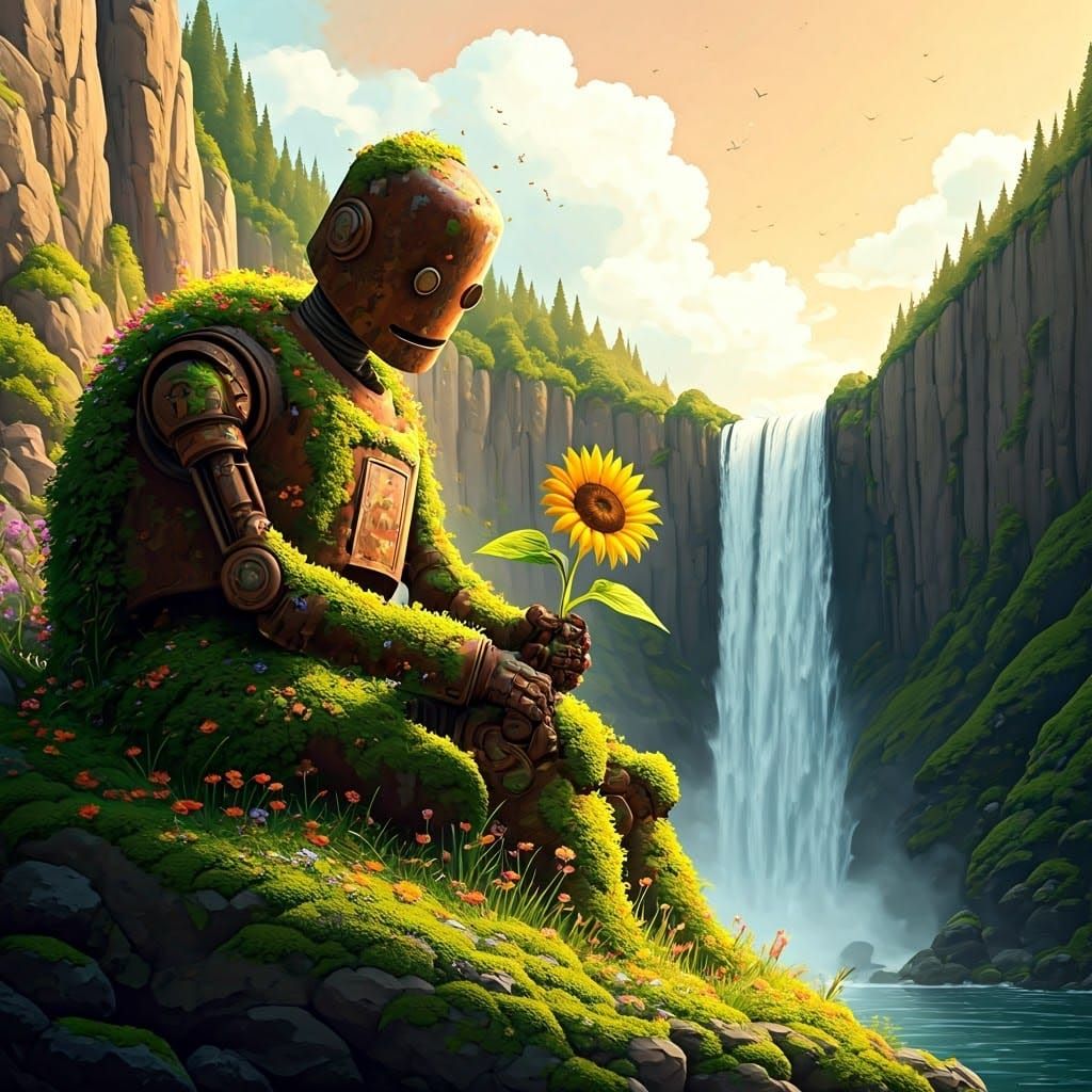 A tired ruinef robot