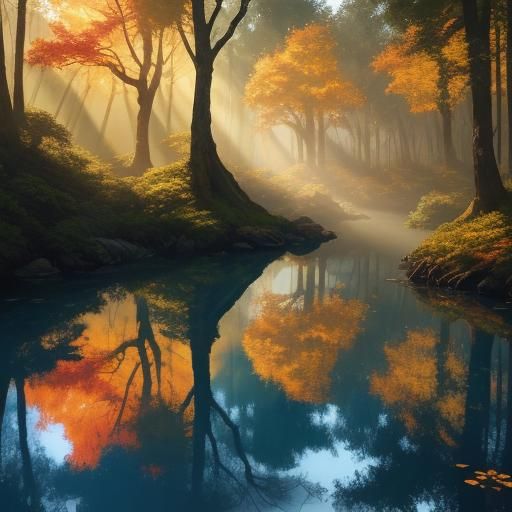 Man in Tree Boat: Hyper-Realistic Forest Scene