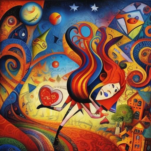 Surreal Lost Love: Vivid Abstract Expressionism