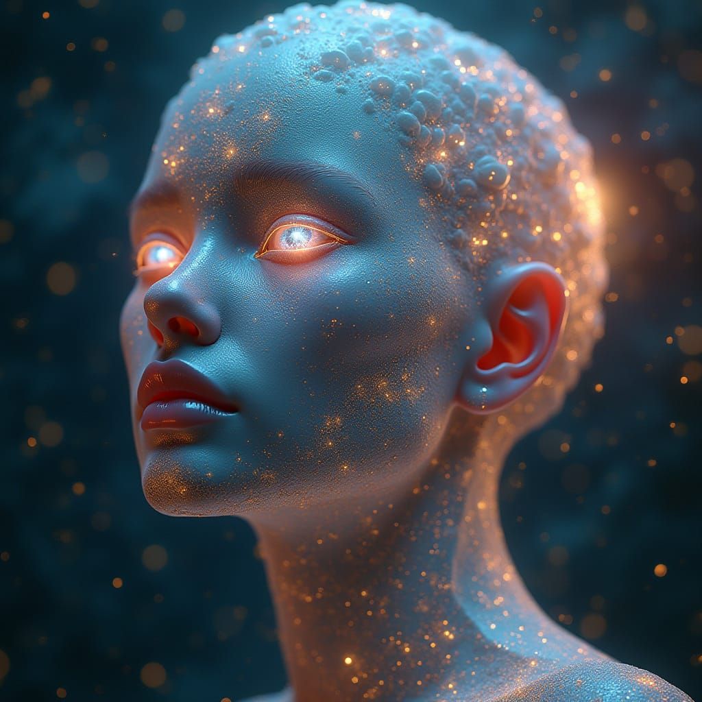 Serenely Glowing AI Goddess of the Cosmos