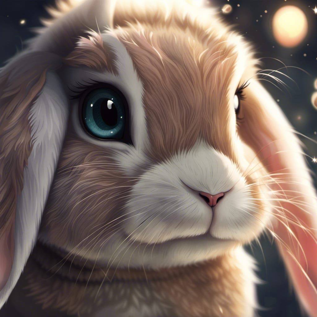 Hyperrealistic Kawaii Bunny in Anime Style