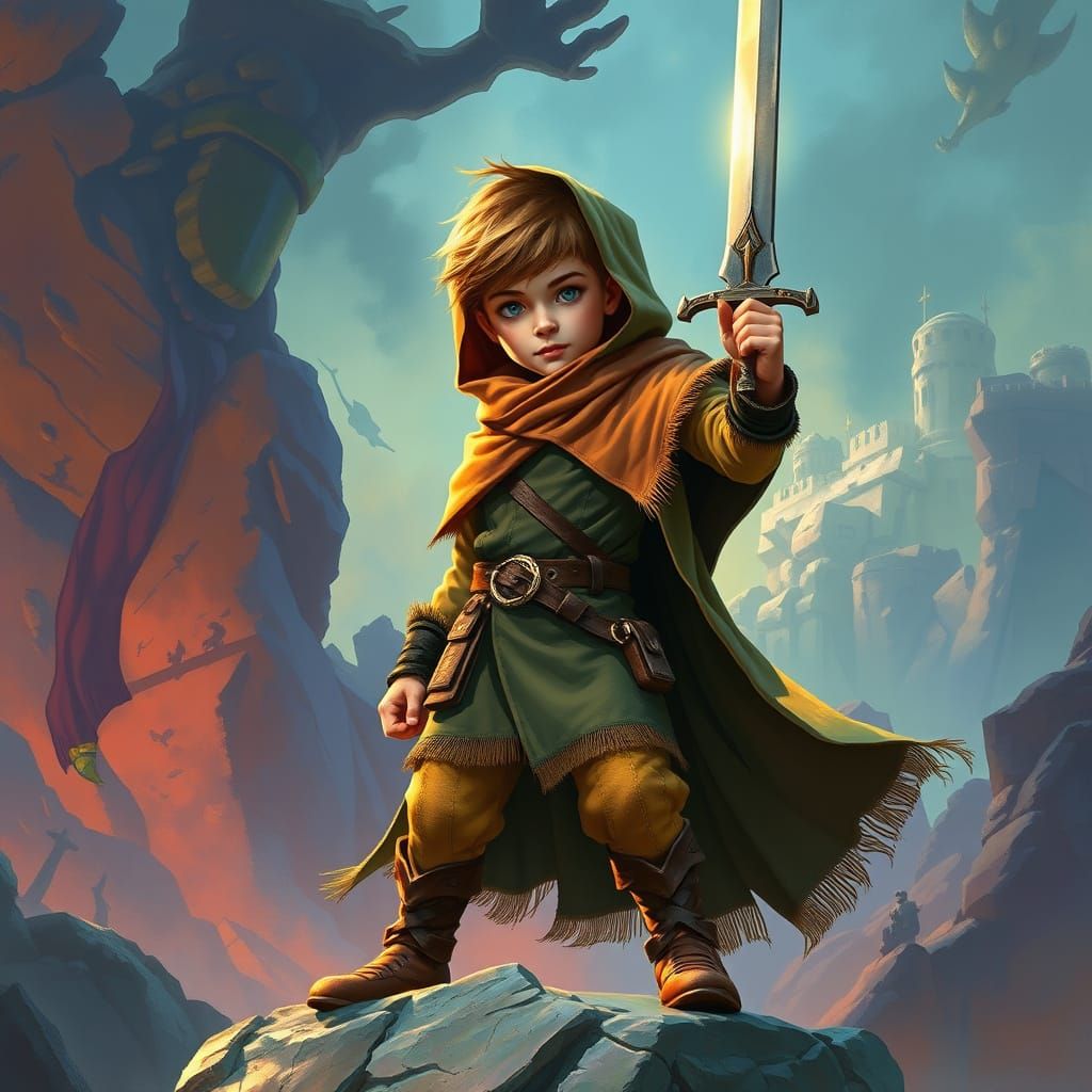 Heroic Boy Triumphant in Mystical Realm