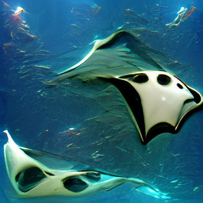 Majestic Manta Ray Swimming Underwater