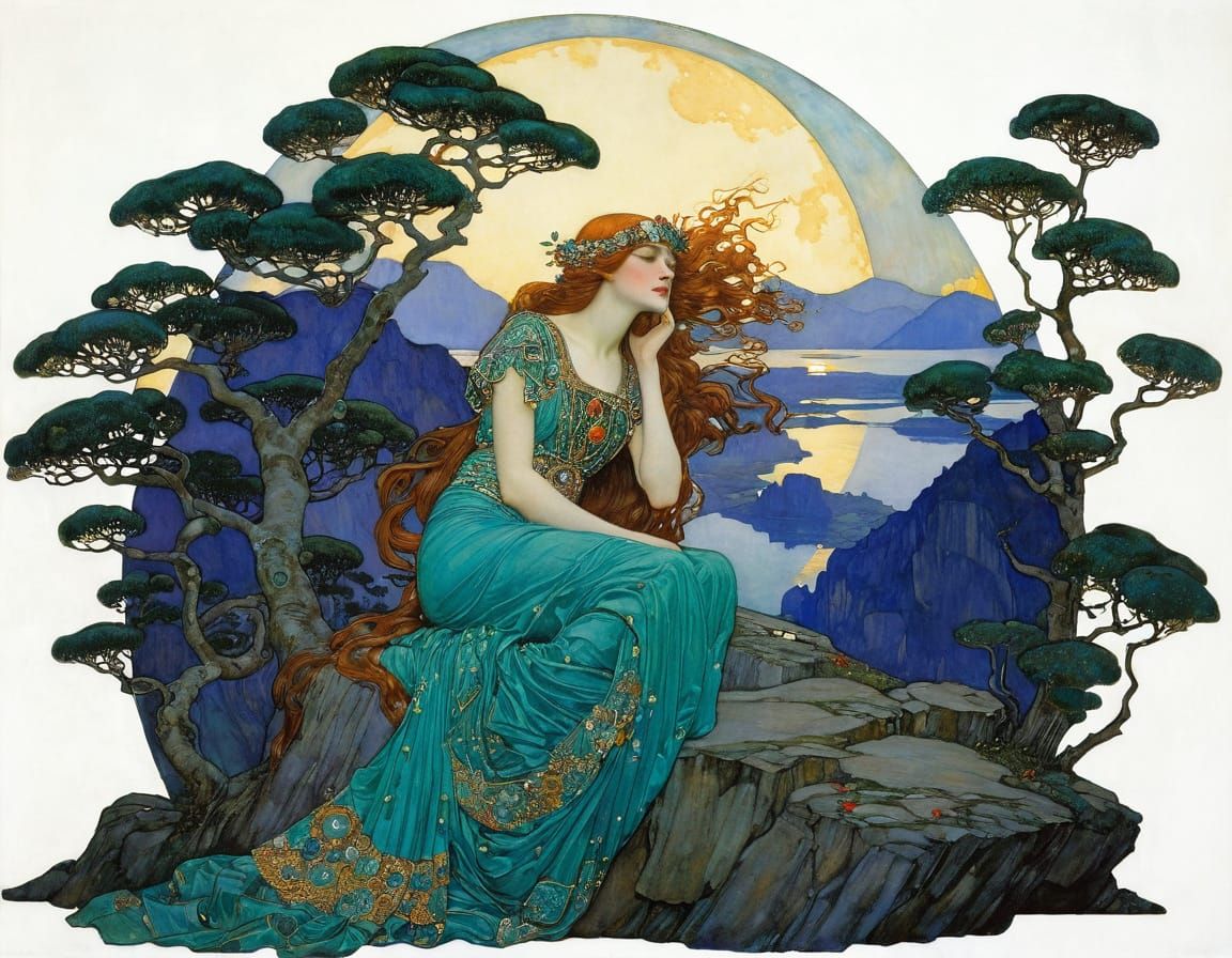 Art Nouveau Illustration in the Style of Klimt