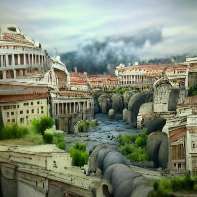 Detailed Matte Painting of Ancient Rome