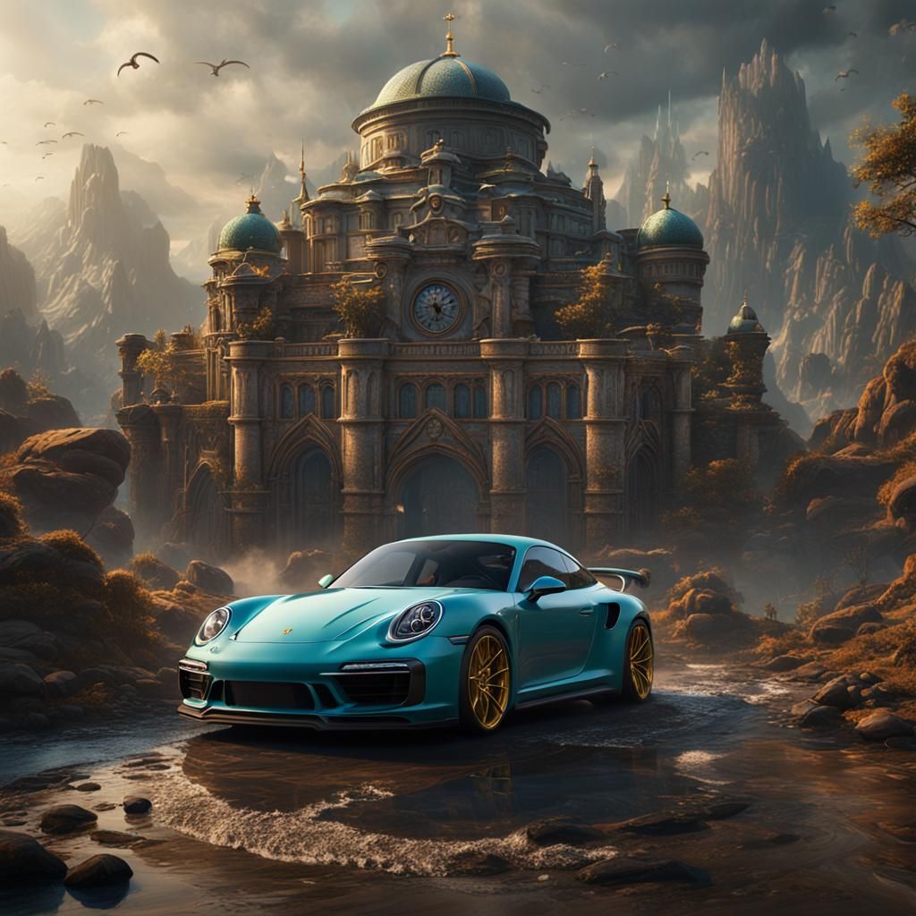 Detailed Matte Painting of a Porsche in 8K